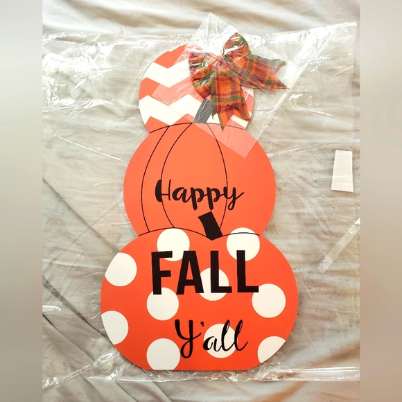None Other - Fall Wall Pumpkin Decoration Set of 2- It's Fall Y'all